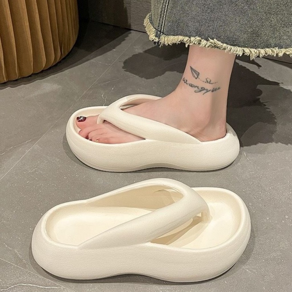 ꕥCatalog shoesꕥ รองเท้าแตะหูหนีบ หนานุ่ม มีส้น 3 cm. ใส่สบายเท้า 4 สี (25)