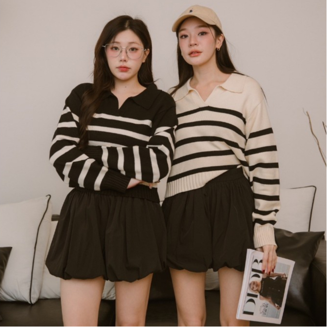 DROP SWEATER สเวตเตอร์ทรงกึ่งครอป ผ้าดีมากๆ ทอละเอียดหนานุ่ม