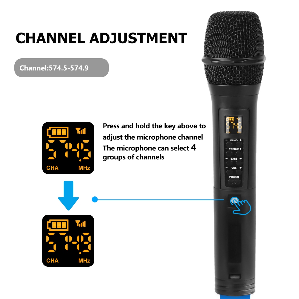ไมโครโฟนไร้สาย มือถือ AA แบตเตอรี่ บลูทูธ การทำงาน ระยะ 10ม การส่ง ระยะทาง 164ฟุต รองรับ 10 ชุด ของ การใช้งาน พร้อมกัน
