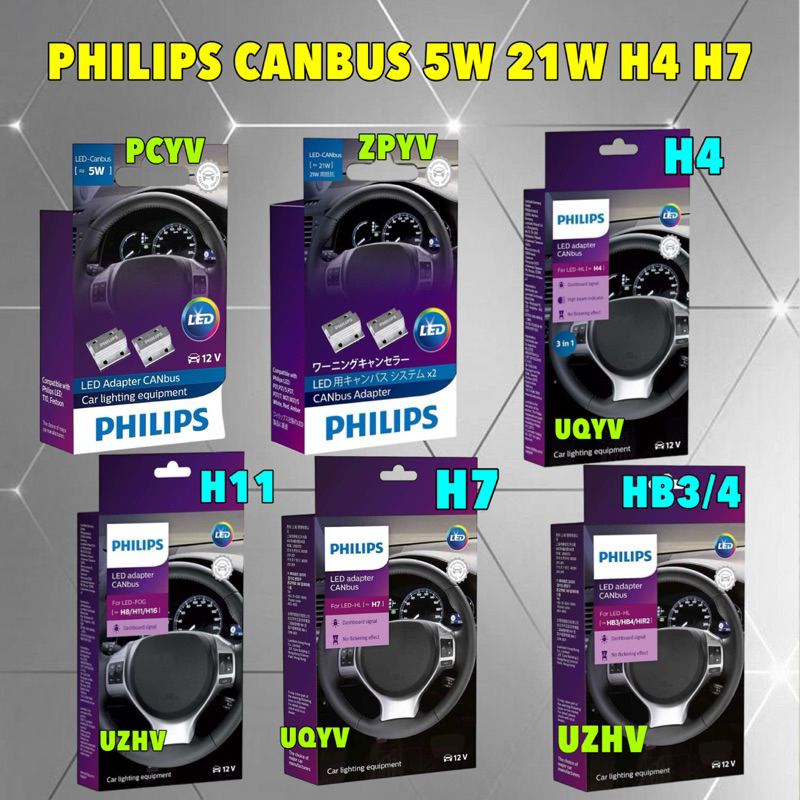 Philips LED CANbus Adapter ตัวแปลงไฟ LEDไฟเลี้ยวกระพริบเร็ว ไฟโชว์ที่หน้าปัด H4 H7 HB3/4 H8 H11 H16 