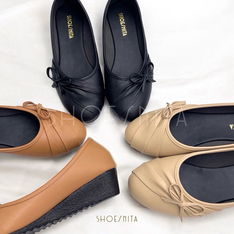 รองเท้าคัชชู ส้นสูง 1.5 นิ้ว  รองเท้าคัทชูแฟชั่น ส้นเตารีด ใส่สบาย SHOESNITA *S383