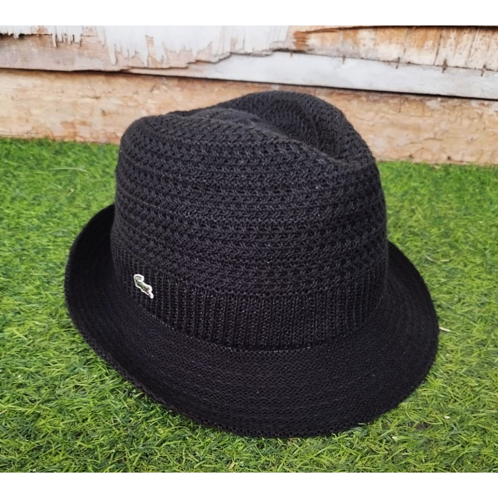 หมวกสีดำ Lacoste size 58ซม.มือสอง สภาพใหม่สวย นำเข้าจากญี่ปุ่น ของเเท้💯%