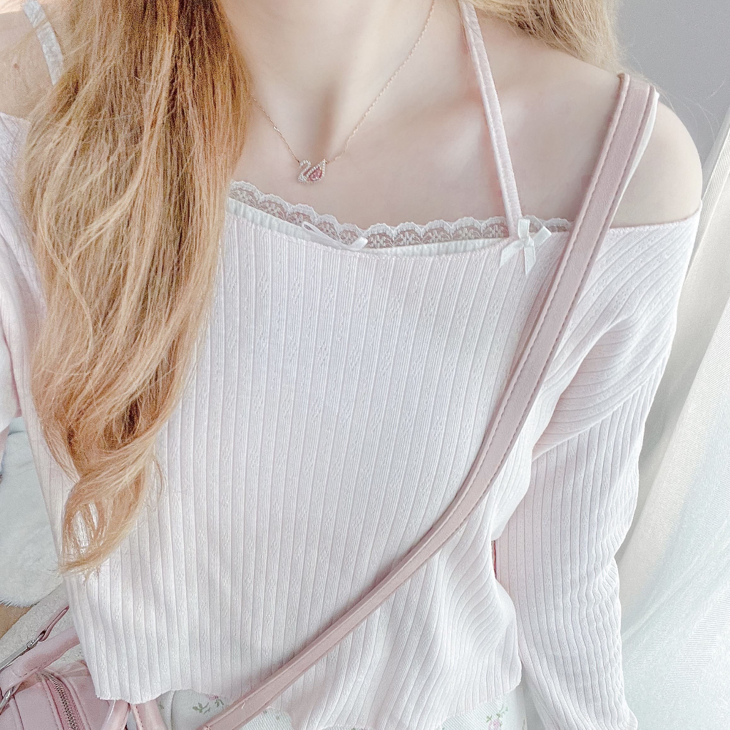 RIKA เสื้อแขนยาวผูกคอโบว์จิ๋ว (ได้เฉพาะเสื้อเท่านั้น)