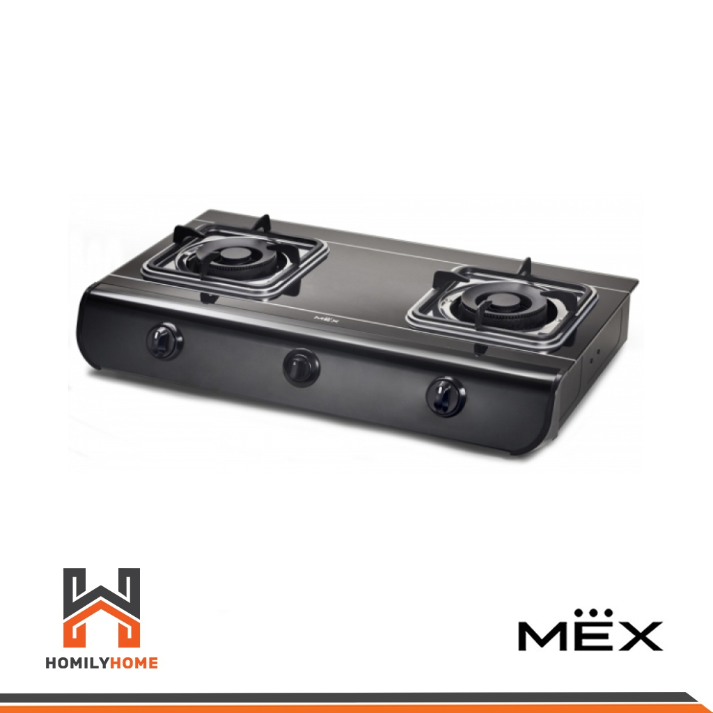 MEX เตาแก๊สตั้งโต๊ะ รุ่น PC727CB เตาแก๊ส 2หัว เตาแก๊สฐานกระจก ขนาด 72 ซม.