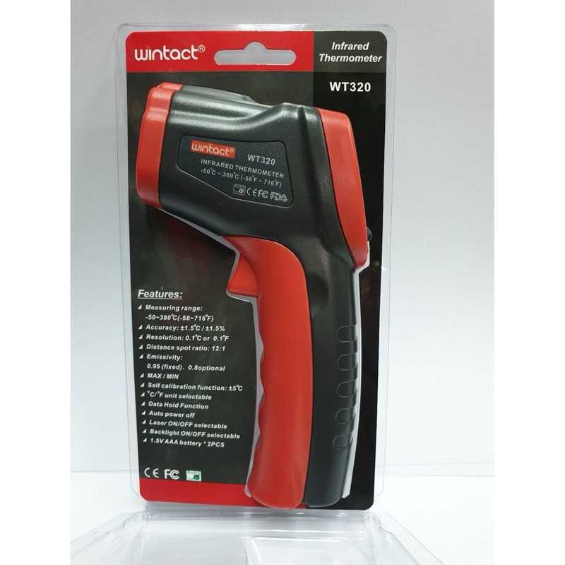 • WINTACT เครื่องวัดอุณหภูมิ ดิจิตอล รุ่นWT320  • ℃/℉ Selection • range: -50 ~ 380℃ (-58~716℉)