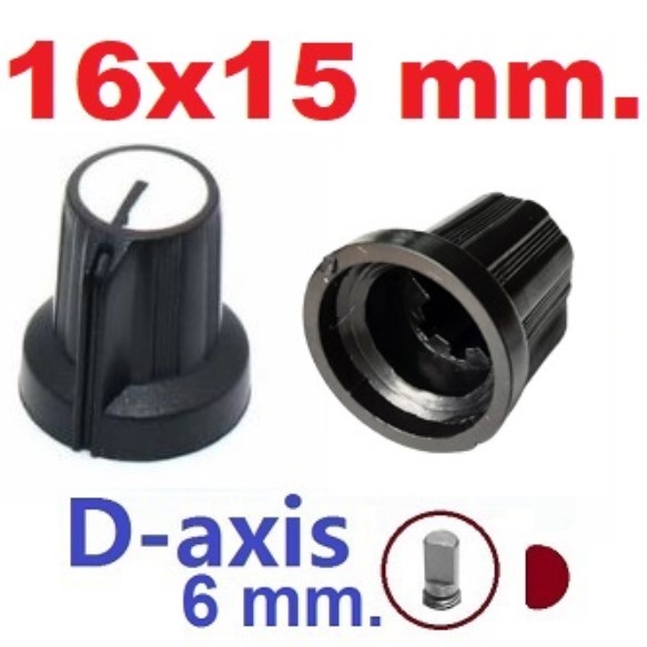 ลูกบิด 16x15mm. D-axis Potentiometer cap 16*15MM plastic knob switch knob encoder cap D-axis handle 