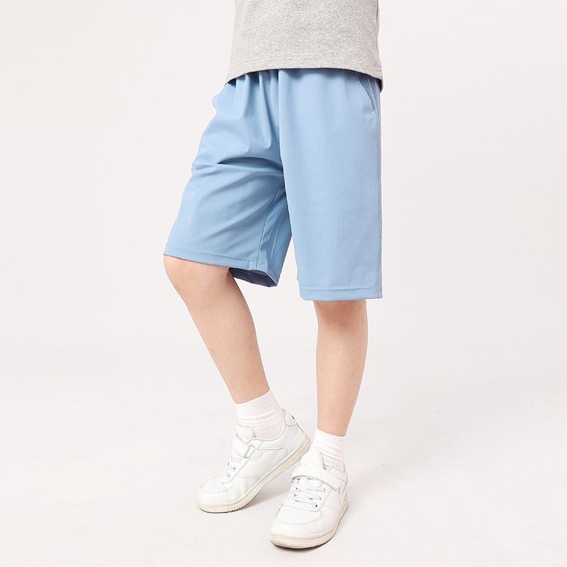 กางเกงขาสั้นเด็ก ผ้าเทคโนโลยีใหม่ 120-160 ซม. ผ้าเย็น กันยุงได้ แห้งไว้ ยืดหยุ่นสูง เด็กผู้ชาย เด็กผู้หญิง - รูปที่ 3