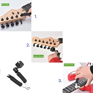 เครื่องมือเปลี่ยนสายกีตาร์ อุปกรณ์เปลี่ยนสายกีตาร์ 3in1 ที่หมุนลูกบิด+คีมตัดสาย+ที่ถอดหมุด