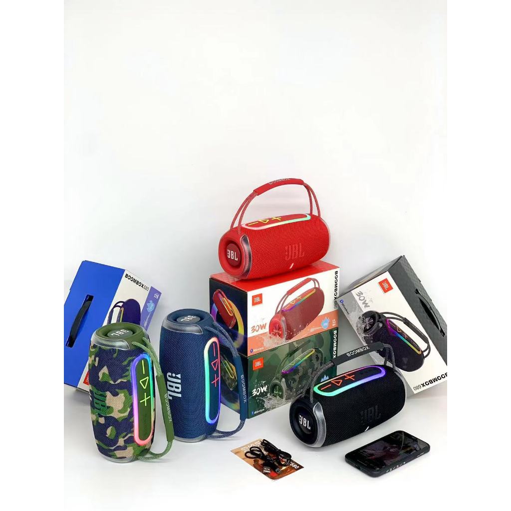 ลำโพงบลูทูธ รุ่น BOOMBOX680 คุณภาพเสียงHi-Fi กันน้ำระดับ IPX4 เสียงสเตอริโอ เบสแน่น รองรับ AUX TF USB มีสายหิ้วพกพาสะดวก