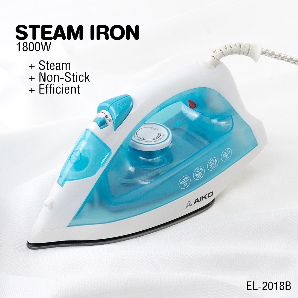 เตารีดไอน้ำเคลือบเทฟล่อน พร้อมสเปรย์และรีดแบบแห้ง 1800 W Steam Iron