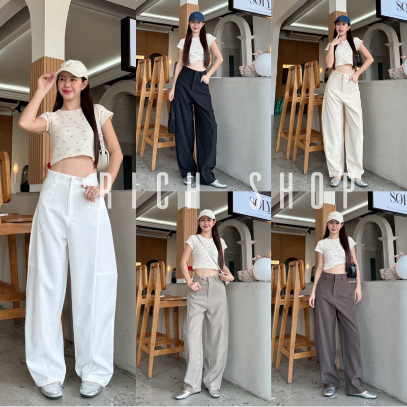 (S-3XL) 🎈Balloon Pants กระบอกทรงบอลลูน (ผ้าออดี้) ทรงสวย แมชท์ง่าย ✔️ **เอวสูง