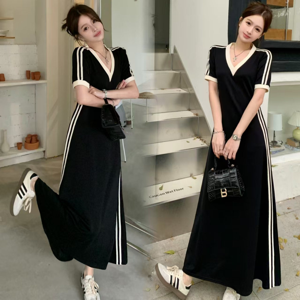 Beryl🌻ชุดเดรสสไตล์เฮปเบิร์นสไตล์ฝรั่งเศส 👗 เดรสสีดำตัวเล็กเพรียวบางและทันสมัย