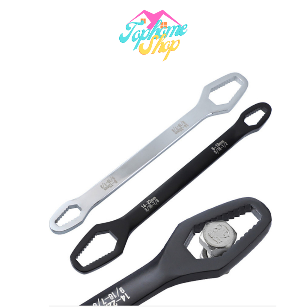 TopsHome ประแจสองหัว ประแจบ๊วย เครื่องมือช่าง แข็งแรง ถนัดมือ ปรับได้ 8-22 มม. ER-U024