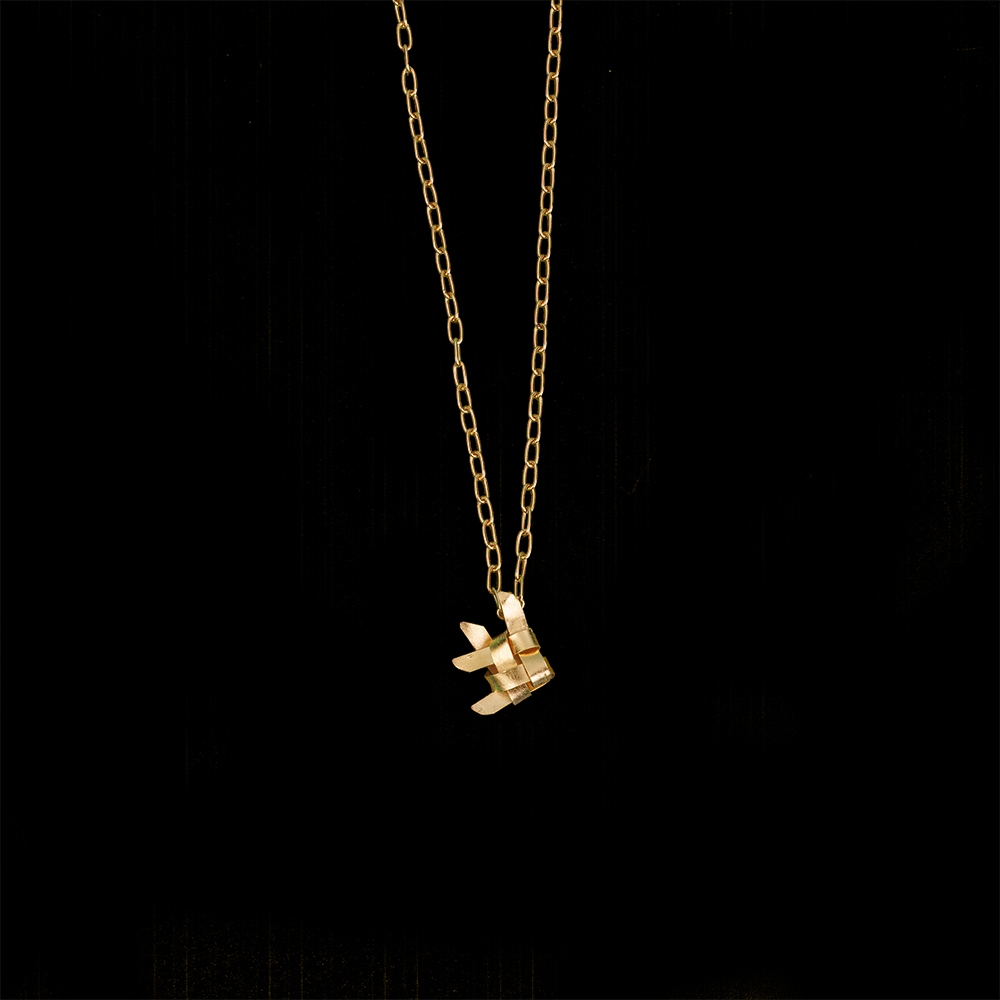 สร้อยคอปลาตะเพียนสาน เงินแท้ 99.9 ขนาด S ชุบทอง 18k สี Rich Gold