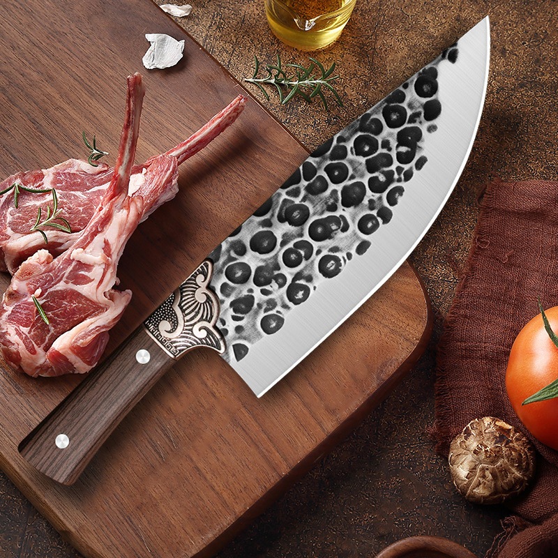 E75 มีดเชือดสัตว์ มีดหั่นเนื้อ มีดหั่นผัก มีดหั่น32.5ซม. - รูปที่ 4