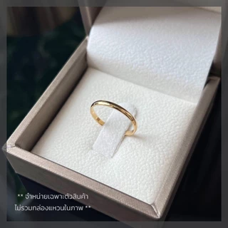 Kismet แหวนมินิมอล ตัวเรือนสแตนเลส สีทอง 24k Gold หน้ากว้าง 2 มิล ทรงมน Gray & Gold Jewelry [KRN142]