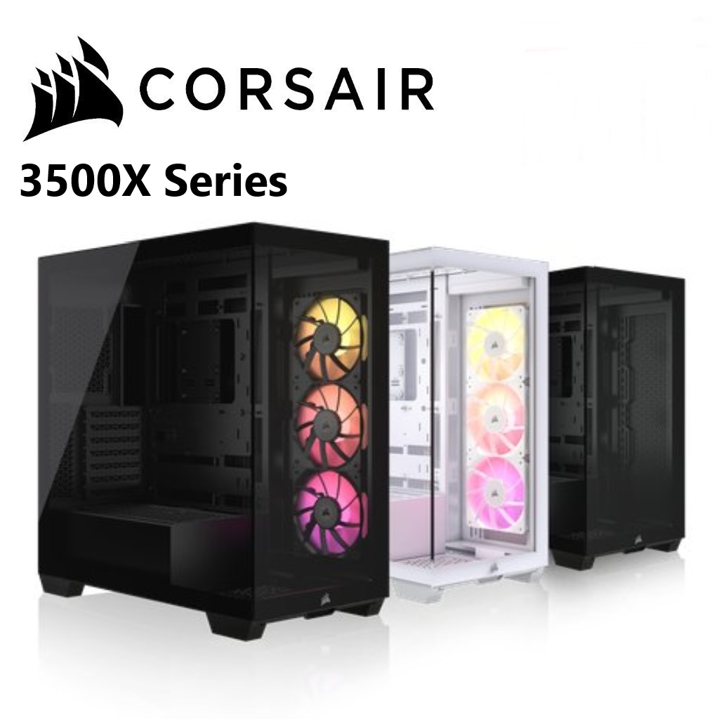 🔥ขายดีมาก🔥CASE (เคสเกมมิ่ง) CORSAIR 3500X Tempered Glass Mid-Tower PC Case เคสรุ่นใหม่ รองรับเมนบอร์