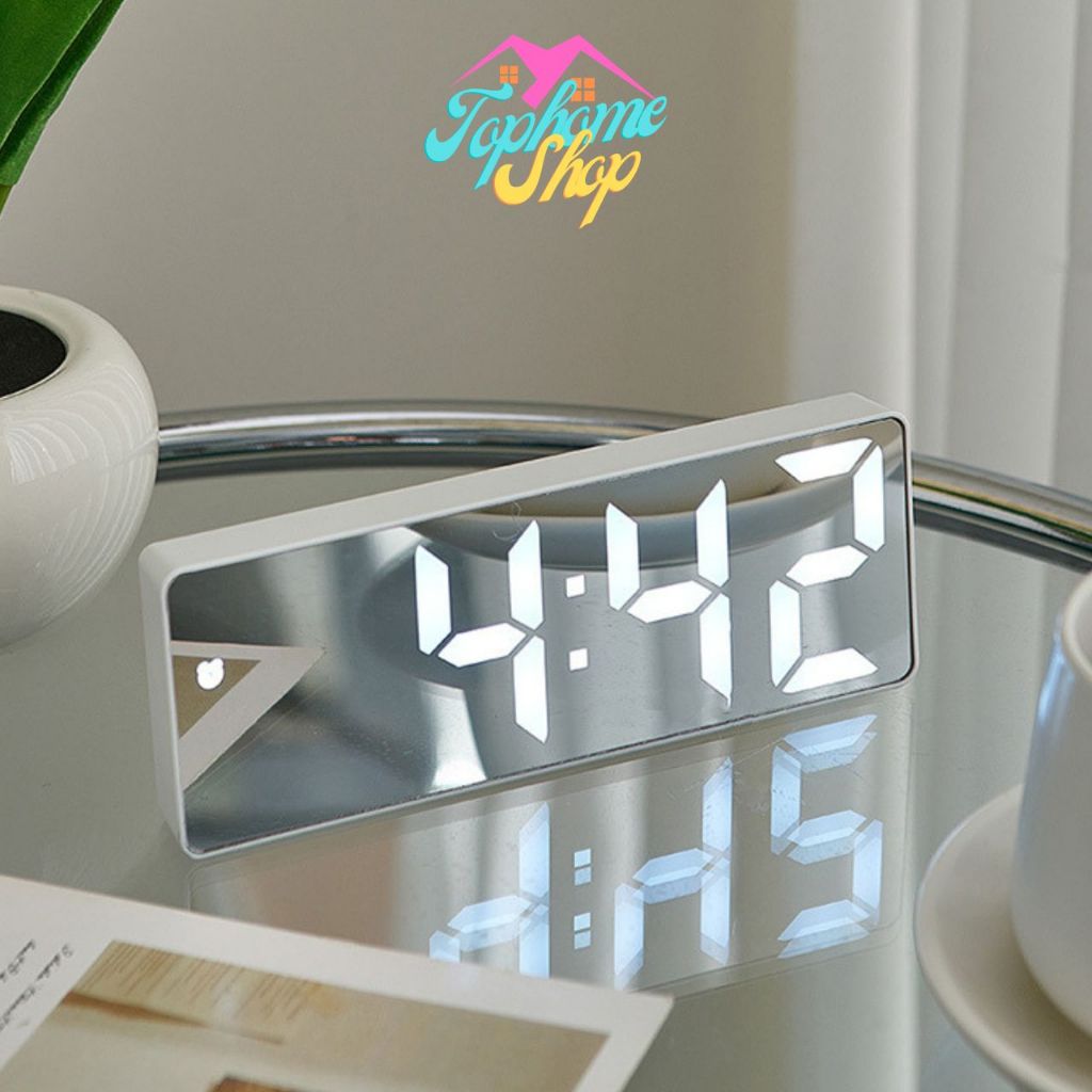 TopsHome พร้อมส่ง นาฬิกาปลุกดิจิตอล 3in1 มินิมอล สไตล์เกาหลี นาฬิกาบอกอุณหภูมิ นาฬิกาเรียบๆ นาฬิกาปลุก C-06