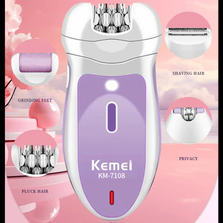 KEMEI KM-7108 4in1 เครื่องถอนขนไฟฟ้า เครื่องกำจัดขน เครื่องถอนขน ที่ถอนขนรักแร้ เครื่องบดเท้า