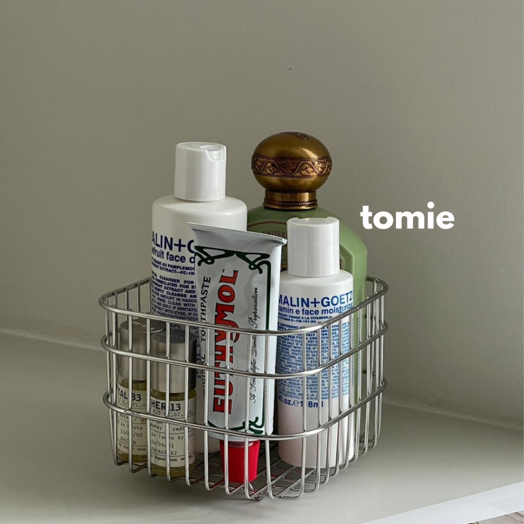 (พร้อมส่ง) Everyday Basket ตะกร้าสแตนเลส ใส่เครื่องสำอาง แคปซูลกาแฟ ของจุกจิก * tomie home *