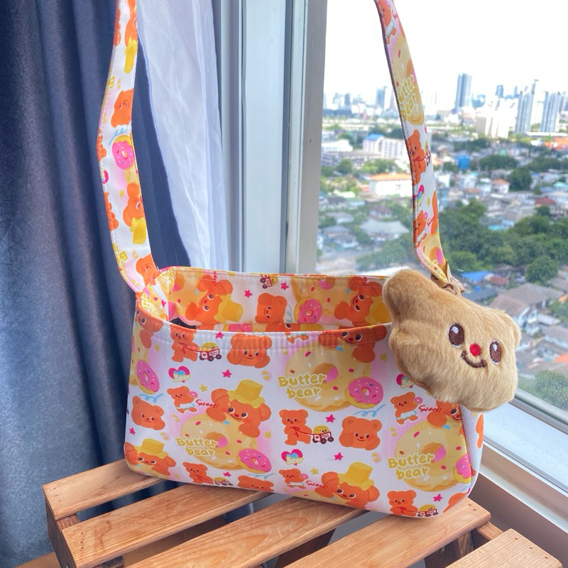 [ส่งฟรี EMS] กระเป๋าหมีเนย butter bear กระเป๋าสะพายหมีเนย