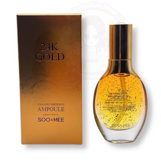 พร้อมส่ง แอมพูล SOO&MEE 24K GOLD COLLAGEN WHITENING AMPOULE (40ml)