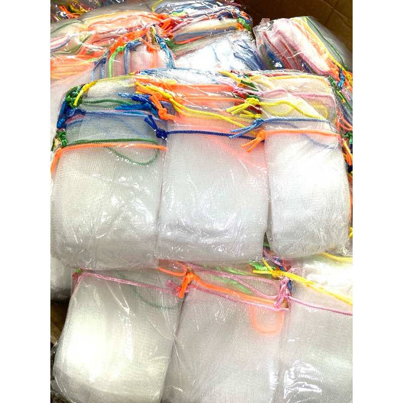 ถุงตาข่ายใส่สบู่ !! รุ่นใหม่ !! ราคาโรงงาน แพ็ครวม 95-100 ใบ ไซส์ 9x12 cm