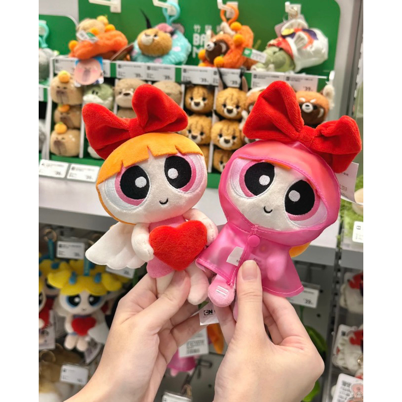 🌸 พร้อมส่ง ของแท้ 100% 🌸 พวงกุญแจ Powerpuff Girls with Raincoat แบรนด์ HUGKIS พาวเวอร์พัฟเกิร์ล ห้อยกระเป๋า