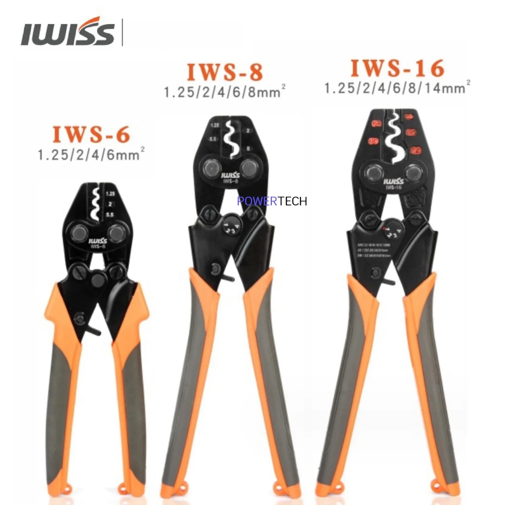 คีม คีมย้ำมัลติฟังก์ชั่น IWS-6 IWS-8 IWS-16 คีมย้ำหางปลา คีมย้ำ IWISS Crimping tool Connectors Clamp Wire Cutting