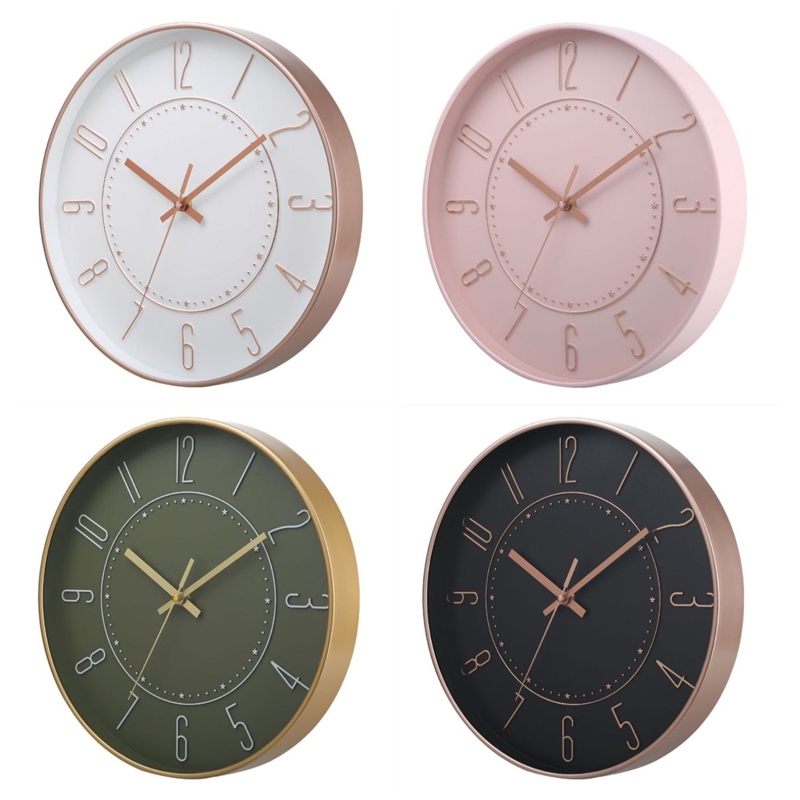Silent quartz movement นาฬิกาแขวนผนัง -นาฬิกาแขวน นาฬิกาแขวนผนัง นาฬิกทรงกลม วเลขนูน ขนาด 12 นิ้ว