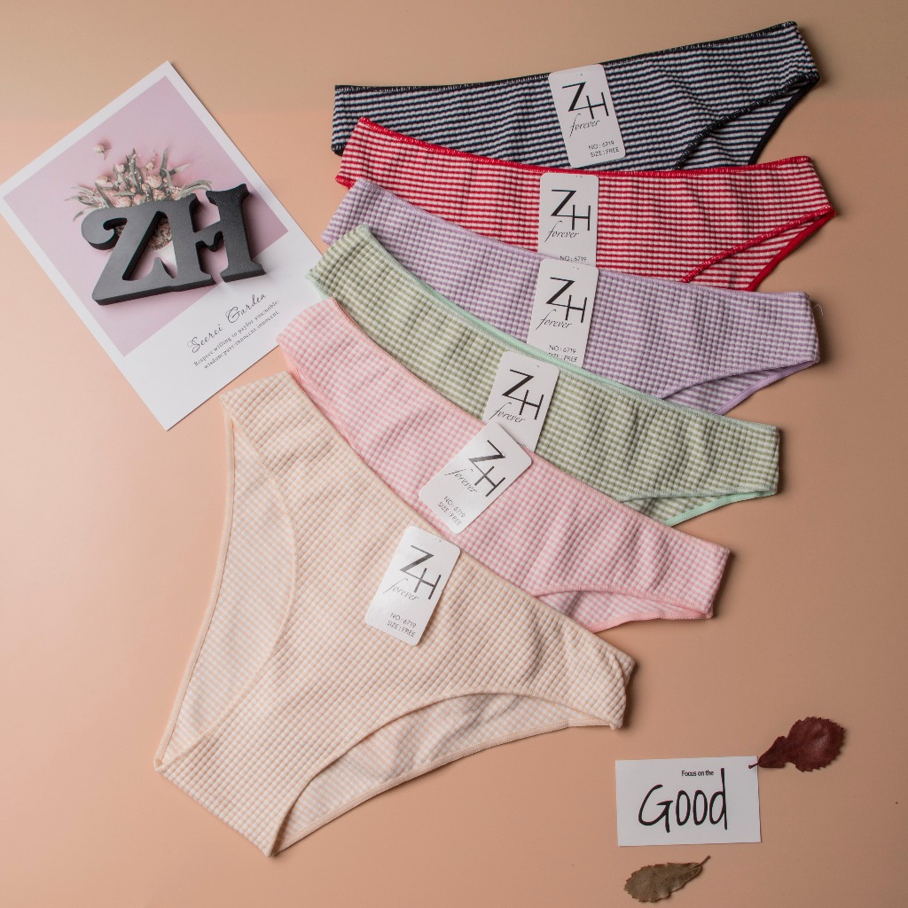 zh-forever.6719 กางเกงชั้นในไร้ตะเข็บ ผ้าฝ้าย Lady กางเกงใน เสื้อผ้า ผู้หญิง