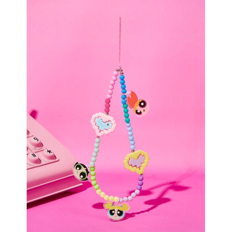 สายคล้องโทรศัพท์ ที่ห้อยโทรศัพท์ พาวเวอร์พัพเกิร์ล 💗 Powerpuff girl สินค้าใหม่