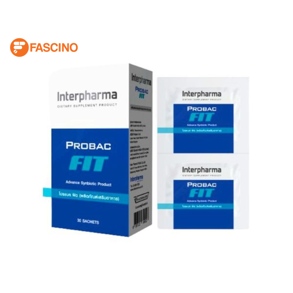 INTERPHARMA PROBAC FIT ผลิตภัณฑ์เสริมอาหาร โพรไบโอติก (กล่อง 30 ซอง)