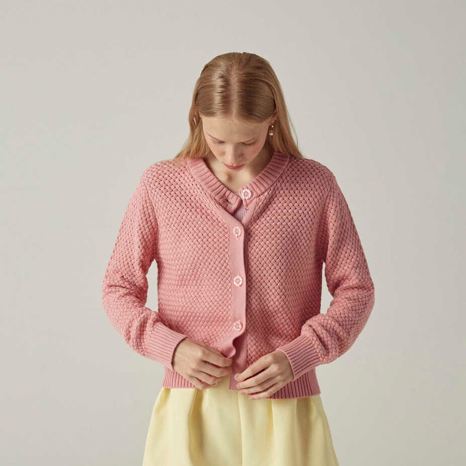 JELLYPLEASE - EVERYDAY CARDIGAN ver.5 เสื้อคาดิแกนไหมพรม ทอลายตะกร้า