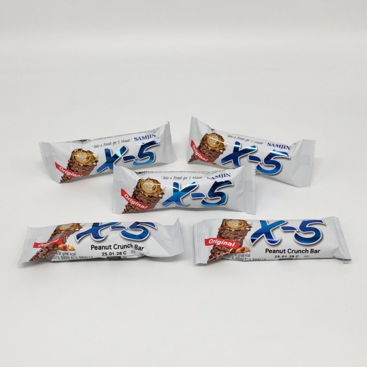 X-5 ช็อคโกแลต พีนัท ครั้นช์ บาร์ ขนมเกาหลี PEANUT CRUNCH BAR Original 크런치 바 - รูปที่ 3
