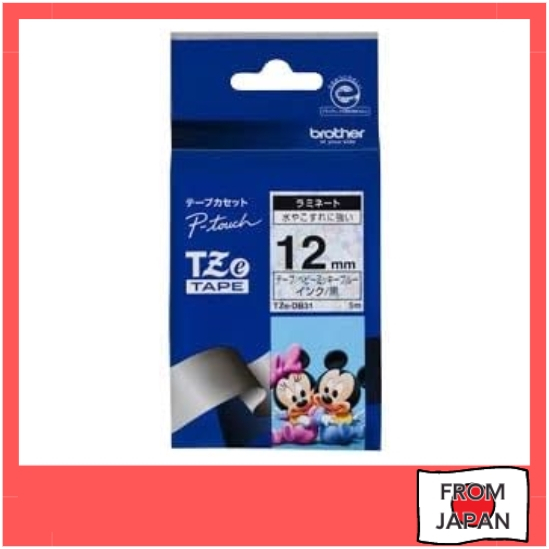 【Direct From Japan】Brother Industries TZe Tape Disney Tape (Baby Mickey Blue/Black) 12mm TZe-DB31