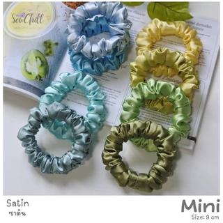 ยางรัดผมโดนัท ผ้าซาติน Satin Scrunchies รุ่น Mini