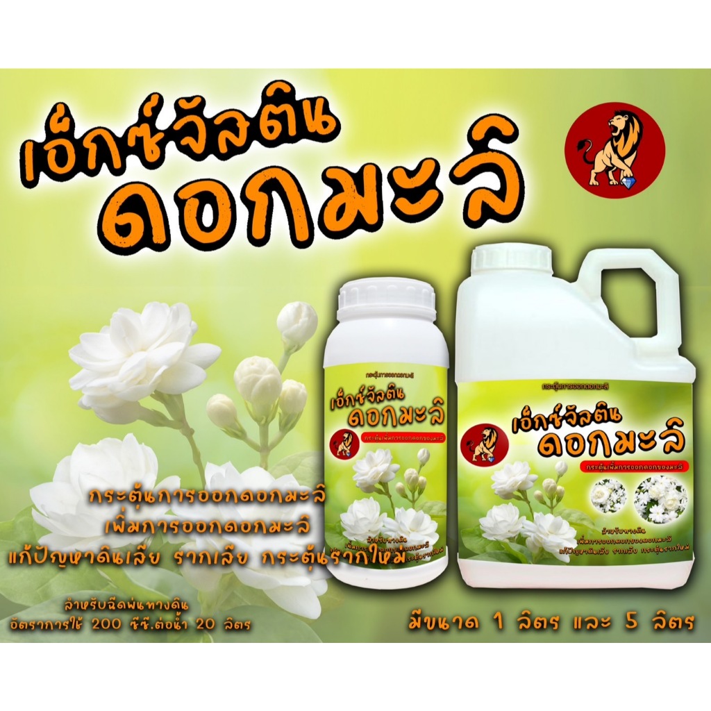 กระตุ้นการออกดอกมะลิ สารออกดอกมะลิ #มะลิ #ดอกมะลิ เอ็กซ์จัสติน ขนาด 1 ลิตร และ 5 ลิตร ฉีดพ่นทางดิน