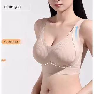 Bra Foryou ชุดชั้นในไร้โครงเนื้อผ้าไนล่อน สายใหญ่ (106) ตะขอหลังใหญ๋ สำหรับผู้หญิง Women