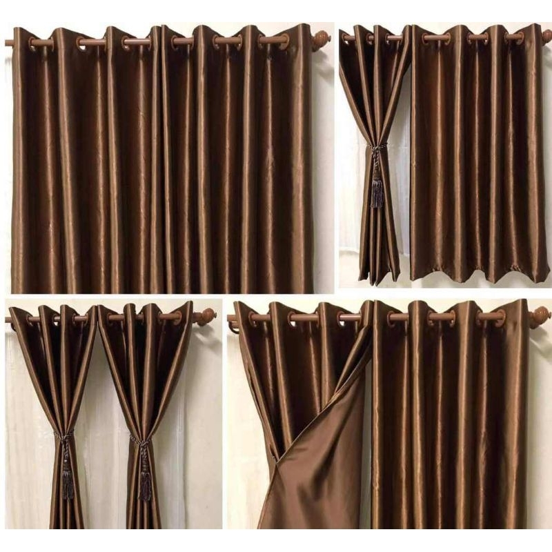 ผ้าม่านหน้าต่างกันแสง ผ้าม่านประตู สำเร็จรูป เกรดA กันแสงยูวี 90%-98% ลายใบไม้ใหญ่