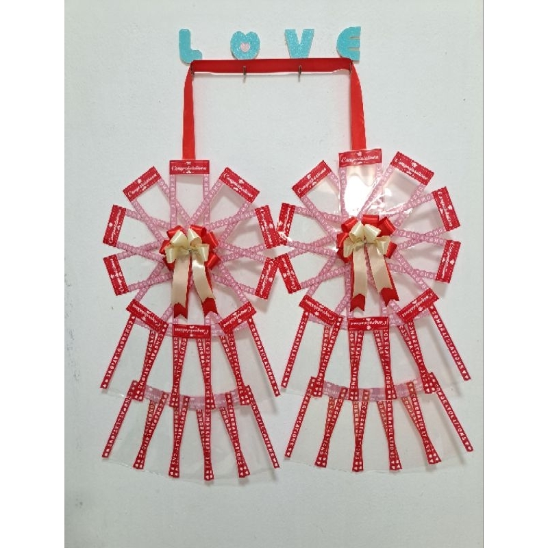 พวงมาลัยเงิน ซองcongratulation (แบบ 30 , 40 , 50 , 60 , 70 ใบ) พวงมาลัยรับปริญญา ของขวัญ