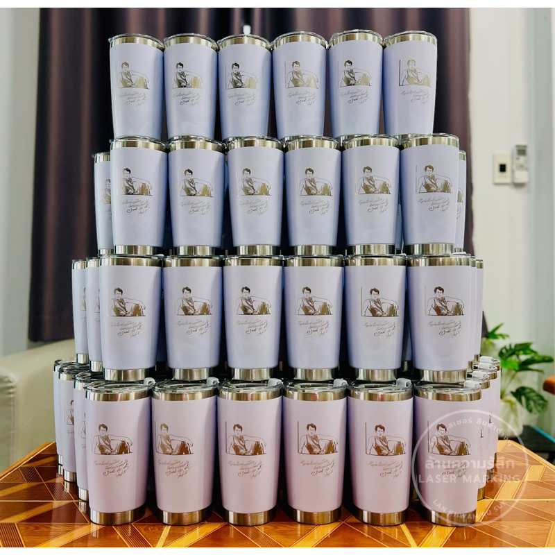 แก้วเก็บความเย็น 20 oz งาน Qcool เก็บความเย็นได้นาน แก้วหนามาก เลเซอร์ชื่อ/ข้อความ/โลโก้ลูกค้า