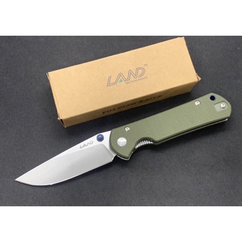 มีดพับLand911 FOLDING KNIFE ใบมีดสีเงิน ด้ามจับสีดำ มีคลิปเหน็บ ระบบ เปิด-ปิดลื่น ใบมีดคม