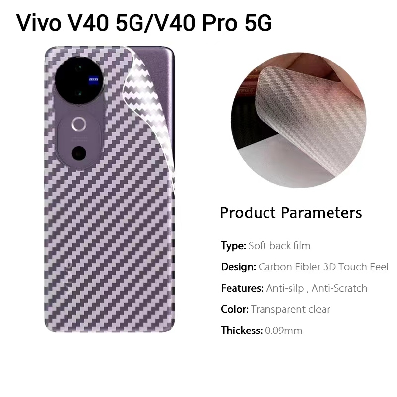V40Pro(พร้อมส่งในไทย)ฟิล์มหลังเคฟล่าVivo V40 5G/Vivo V40 Pro 5Gตรงรุ่น