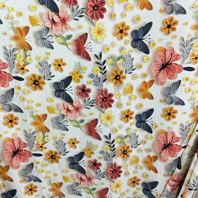 ผ้าไหมอิตาลีหน้ากว้าง 60นิ้วลายดอก3ดี ลายสวยภาพ เนื้อนุ่ม/หลาละ70บาท(1หลา=90เซน)สั่งหลายหลาสามารถตัดยาวต่อเนื่องได้