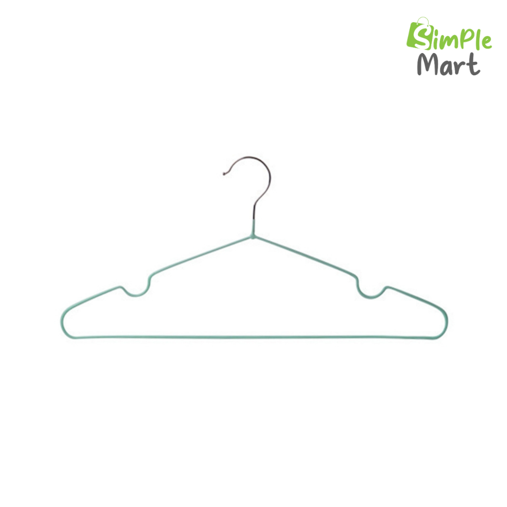 ไม้แขวนสีพลาสเทล ไม้แขวนสแตนเลส hanger 5ชิ้น 10ชิ้น 20ชิ้น แข็งแรง กันผ้าลื่น Simple Mart