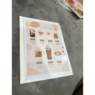 แฟ้มเมนูอาหาร ขนาด A4 ปกพลาสติกใส เมนูโปร่งใส ขอบขาว มี 6 ขนาด เมนูอาหาร Menu Book