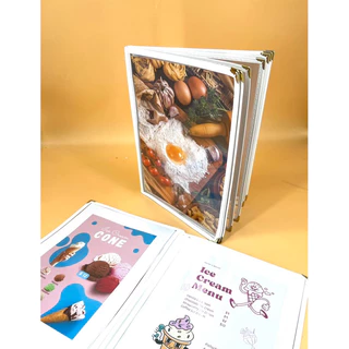แฟ้มเมนูอาหาร ขนาด A4 ปกพลาสติกใส เมนูโปร่งใส ขอบขาว มี 6 ขนาด เมนูอาหาร Menu Book