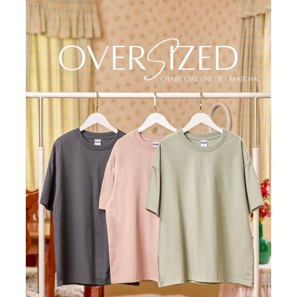 เสื้อแขนสั้น OVERSIZE เสื้อที่ตอบโจทย์คนทุกไซส์ | Nude | Charcoal | Matcha | 👦🏻👩🏻