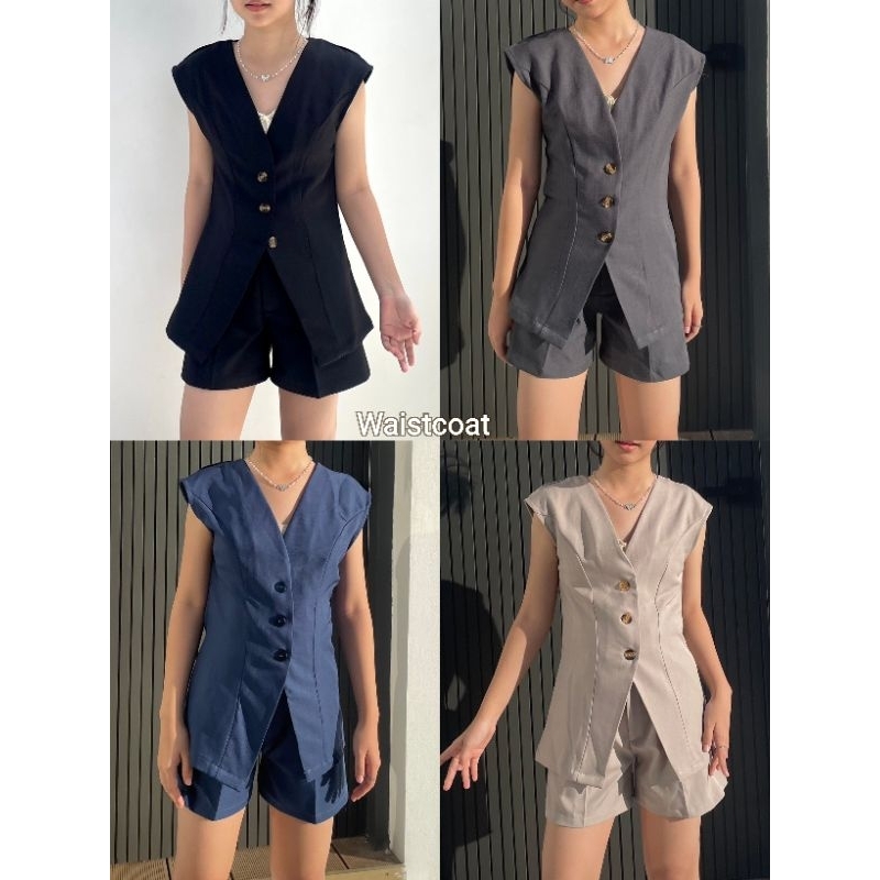 PIJIX Waistcoat  เสื้อกั๊กผู้หญิง ผ้านิ่ม ใส่สะบาย ทรงสวยใส่เที่ยว ใส่ทำงาน 🪄(แนะนำ+เพิ่ม1size)